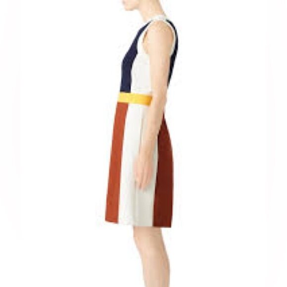Tory Burch Mya Sleeveless Retro Inspired Color Block Dress, Size Small - Picture 6 of 9